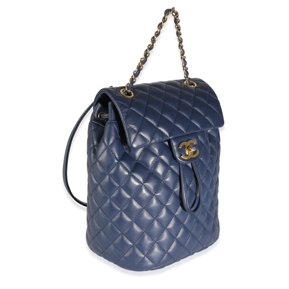 Chanel Navy Quilted Lambskin Small Urban Spirit Backpack - Picture 2 of 7
